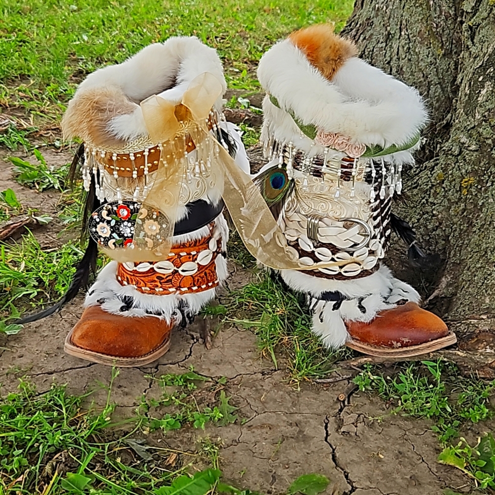 Upcycled cowboy boots
